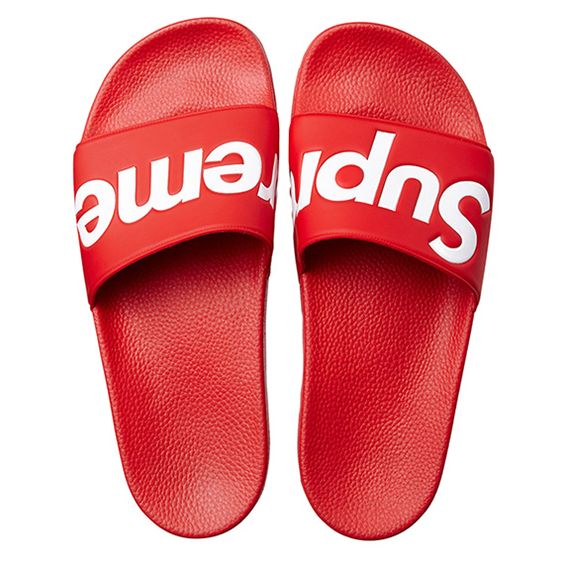 Supreme flip flops red online