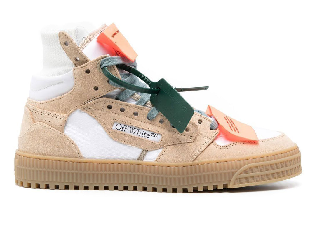 OFF WHITE 3.0 Off Court High Top Sneakers White Sand Suede