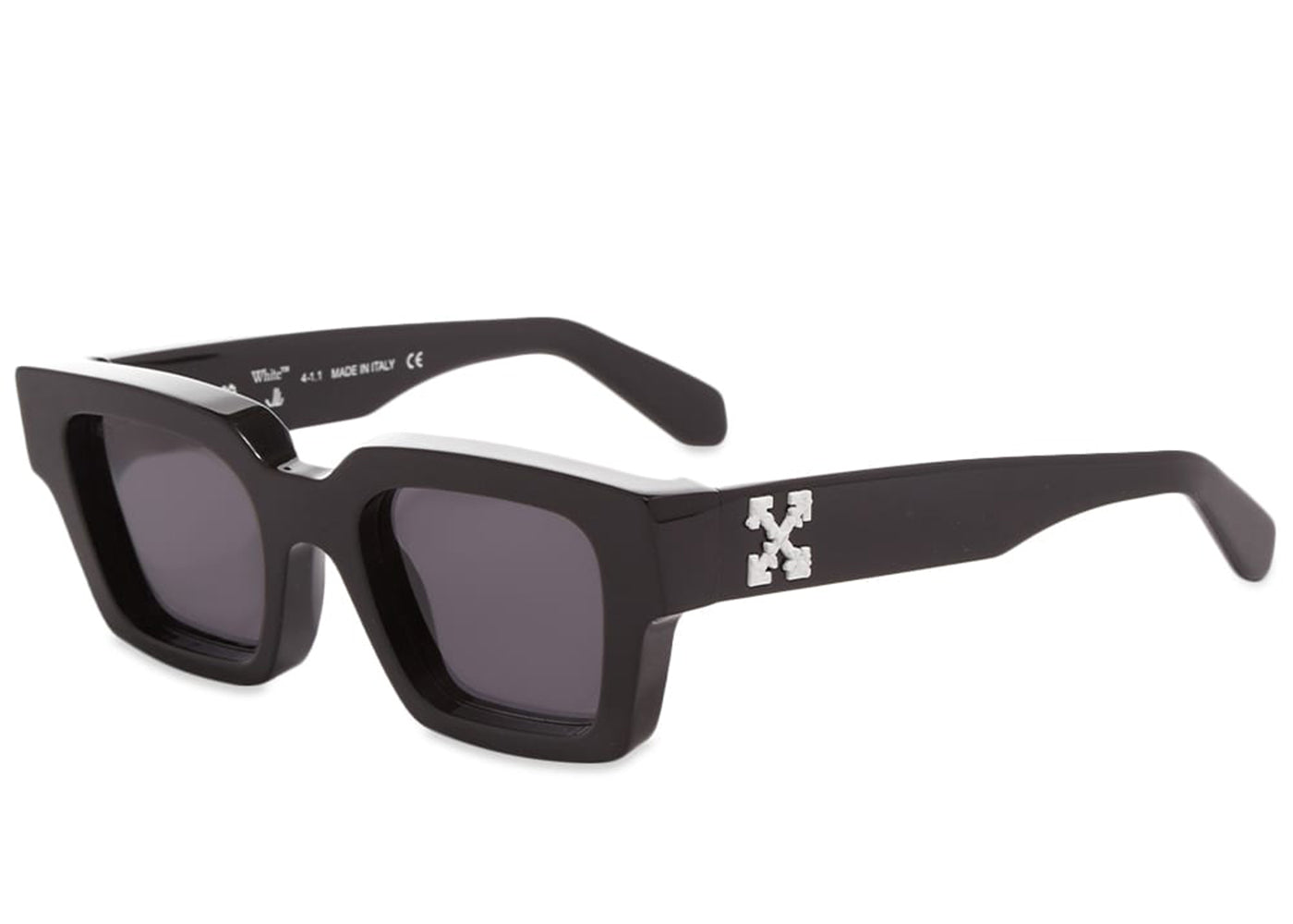 OFF WHITE Virgil Square Frame Sunglasses Black White Gray