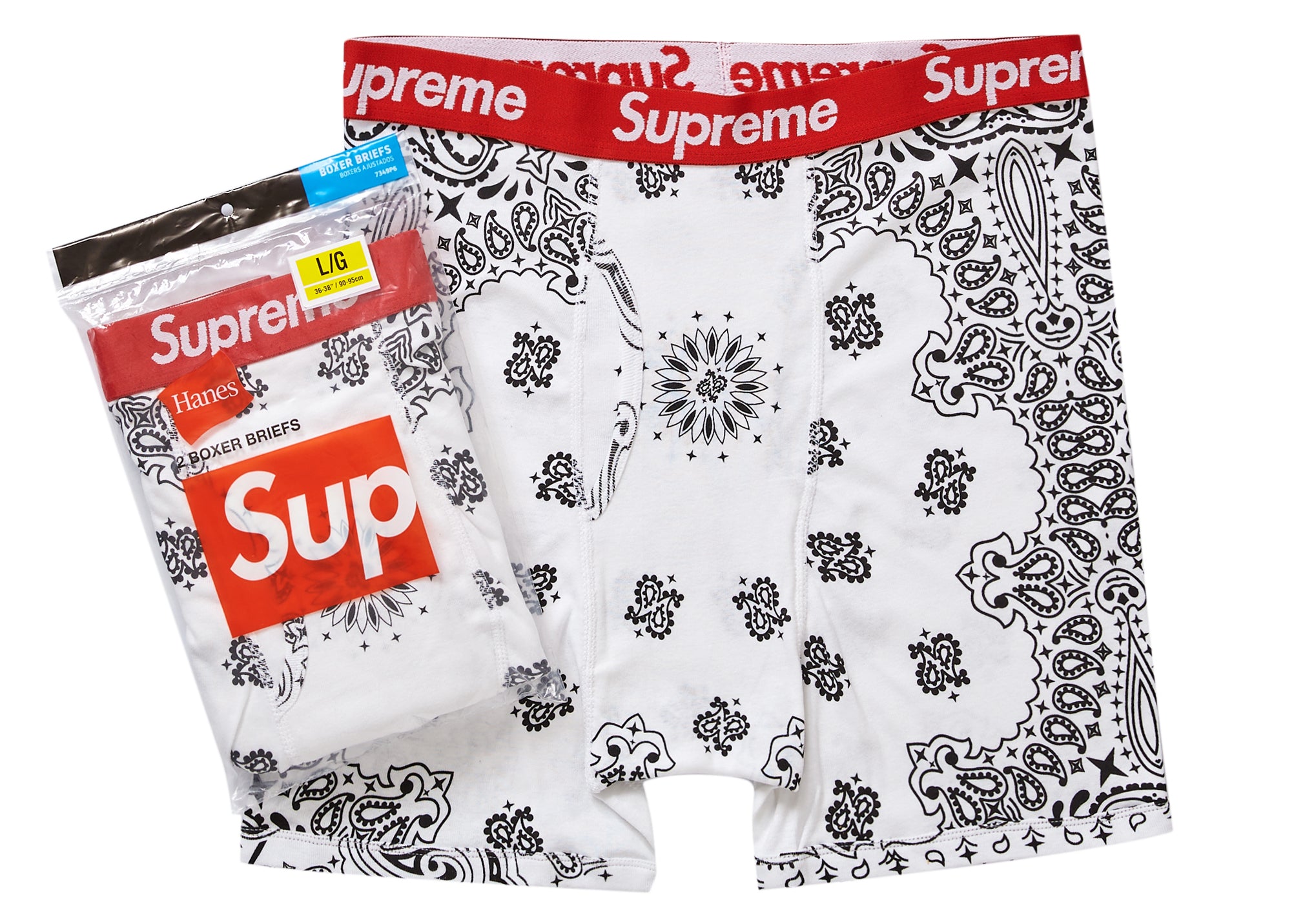 Supreme Hanes Bandana Boxer Briefs (2 Pack) White – Sneaker Store Co