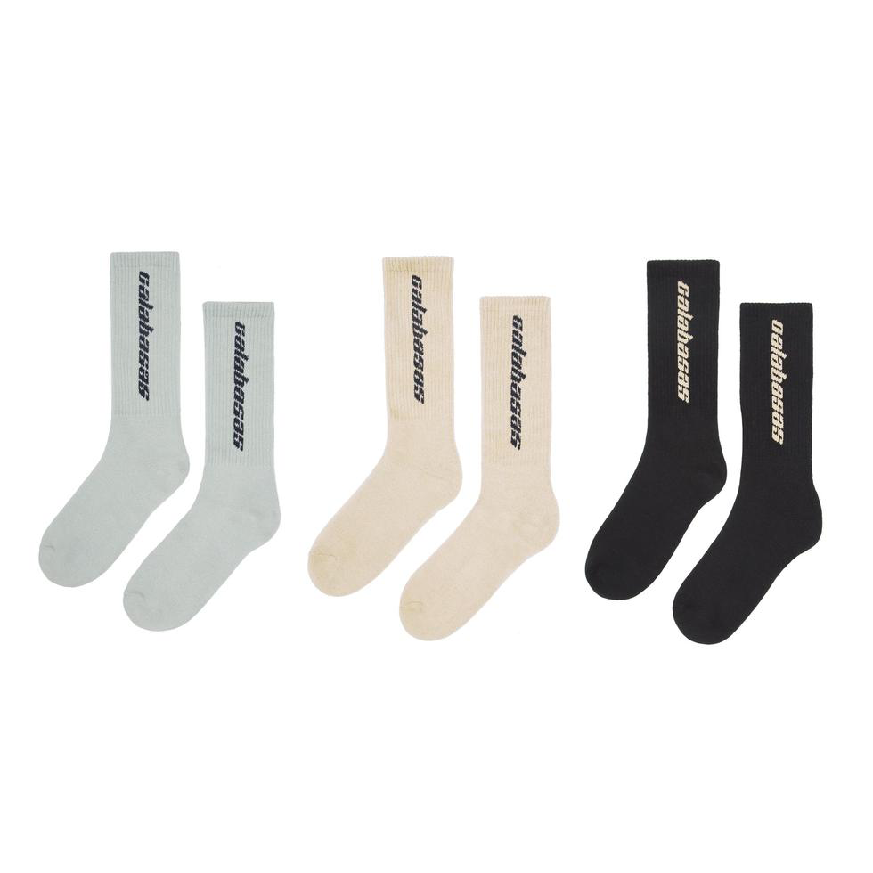 Yeezy Calabasas Socks 3 Pack Core Glacier Sand Sneaker Store Co