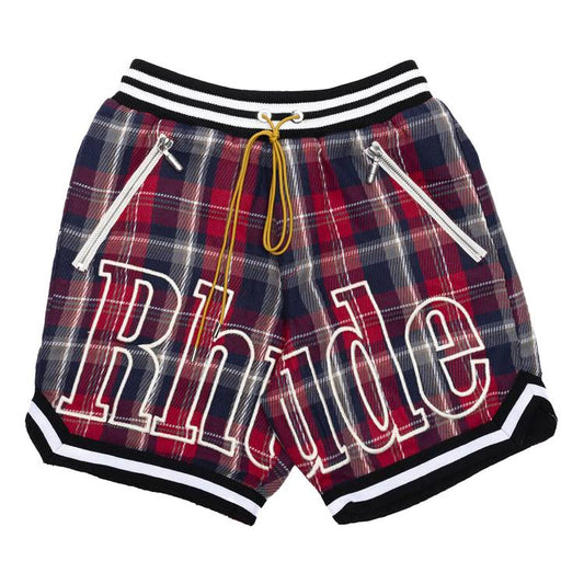 Rhude Flannel Court Logo Short 'Multicolor'