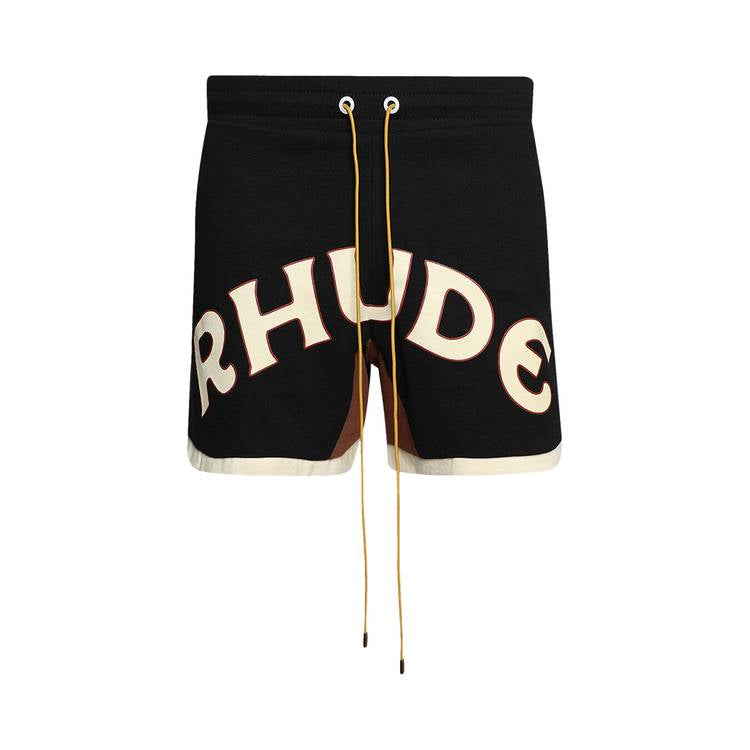 Short Rhude Mechanic Logo 'Noir/Marron'