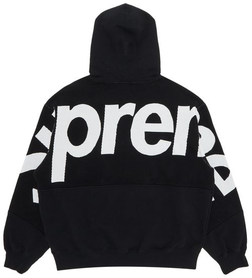Supreme Big Logo Jacquard Hooded Sweatshirt Black