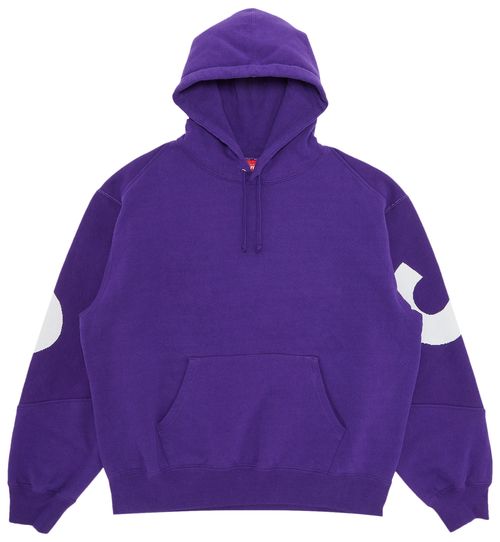 Supreme Big Logo Jacquard Hooded Sweatshirt Purple
