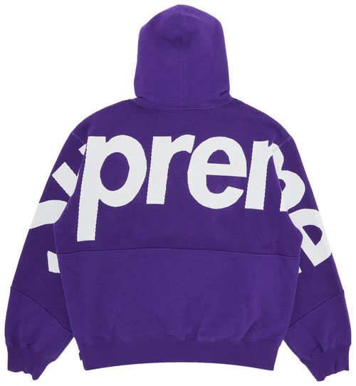 Supreme Big Logo Jacquard Hooded Sweatshirt Purple