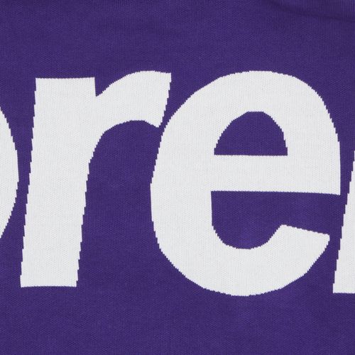 Supreme Big Logo Jacquard Hooded Sweatshirt Purple