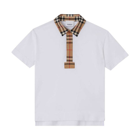 Burberry Kids Polo à carreaux vintage 'Blanc'