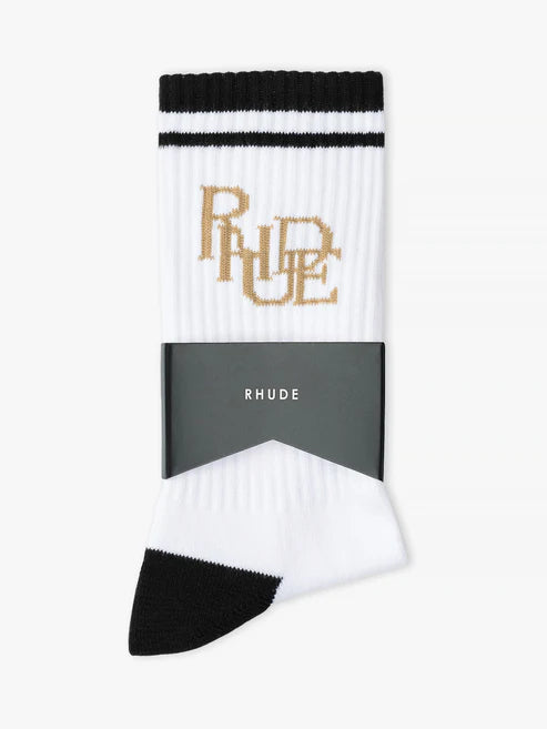 CHAUSSETTES RHUDE AVEC LOGO GRIFFONNÉ