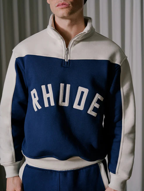 RHUDE CONTRAST QUARTER-ZIP VARSITY