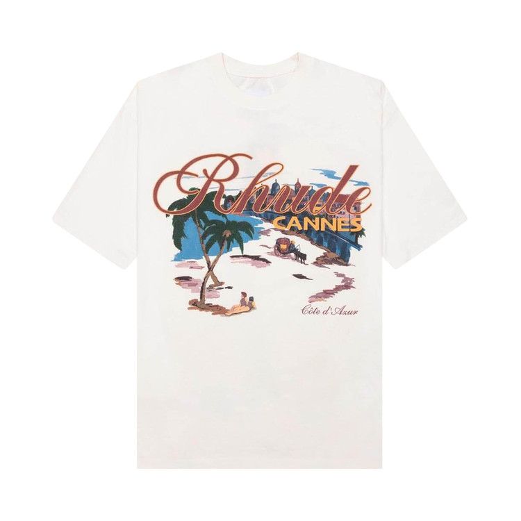 T-shirt de plage Rhude Cannes 'Vintage Blanc'