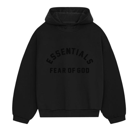 Sweat à capuche en polaire en nylon Fear of God Essentials 'Jet Black/Jet Black'