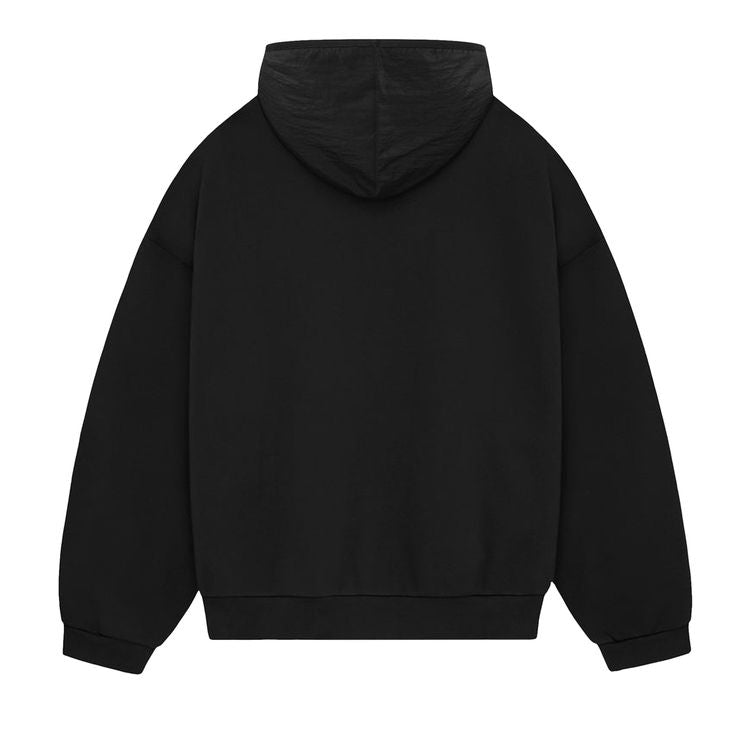 Fear of God Essentials Nylon Fleece Hoodie 'Jet Black/Jet Black'