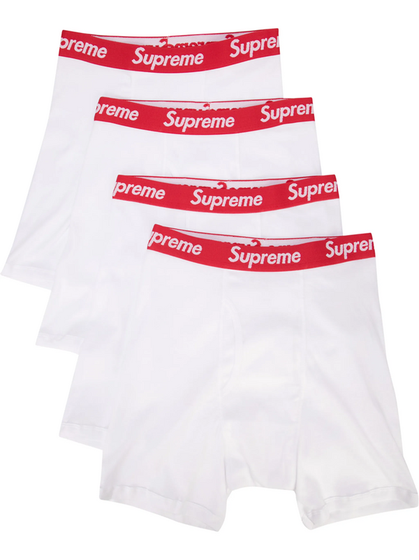 Supreme Hanes Boxer Briefs (4 Pack) White