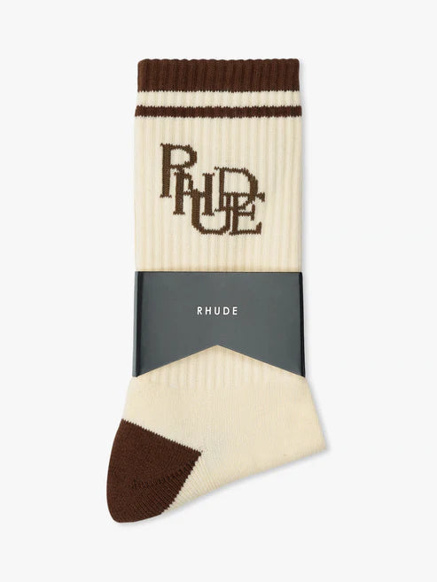 CHAUSSETTES RHUDE AVEC LOGO GRIFFONNÉ