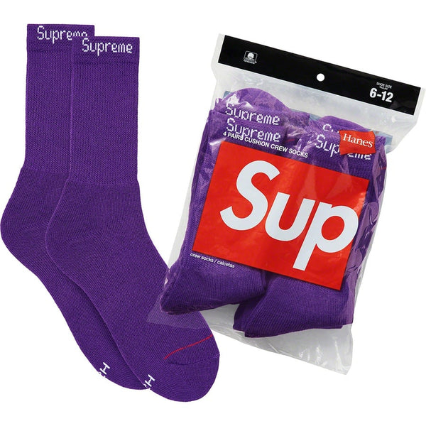 Supreme Hanes Crew Socks (2 Pack) Purple