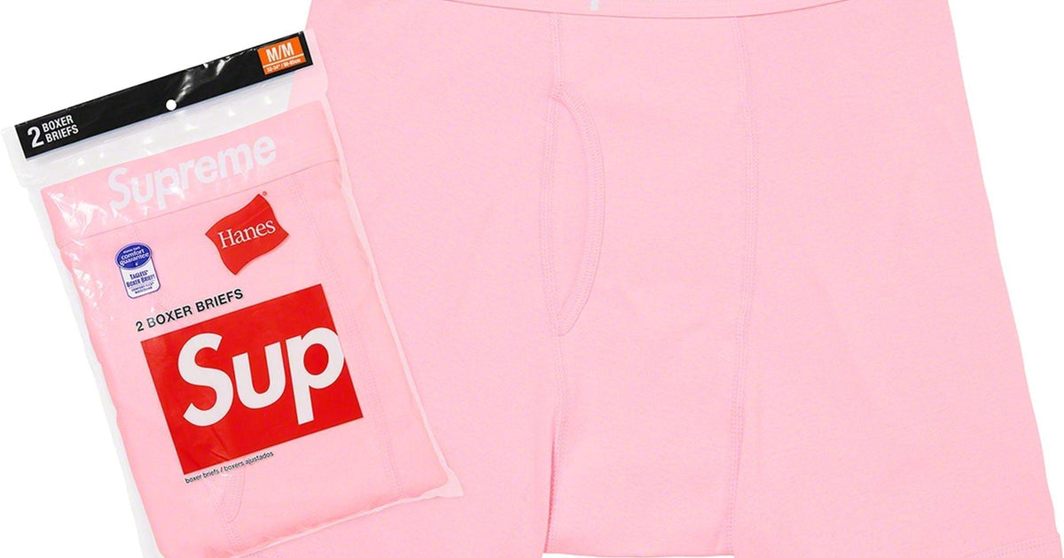 Supreme Hanes Boxer Briefs (2 Pack) Pink – SNEAKER STORE CO