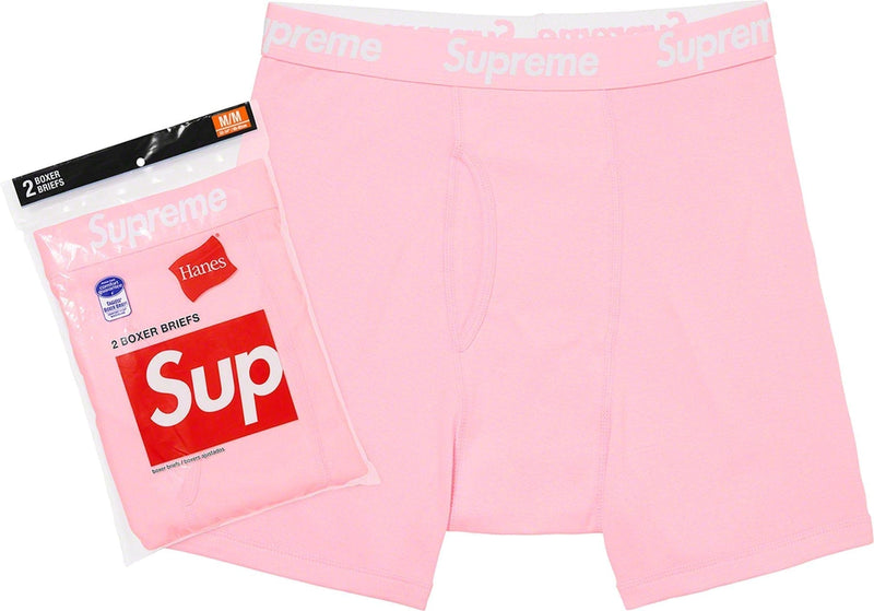 Supreme Hanes Boxer Briefs (2 Pack) Pink – SNEAKER STORE CO
