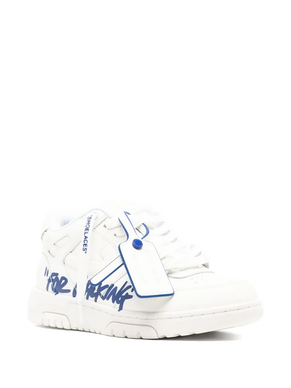 OFF-WHITE Out Of Office OOO "For Walking" Low Tops White blue