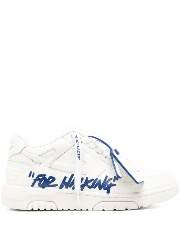 OFF-WHITE Out Of Office OOO "For Walking" Low Tops White blue