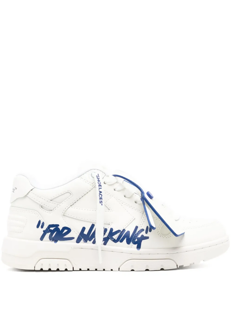 OFF-WHITE Out Of Office OOO "For Walking" Low Tops White blue