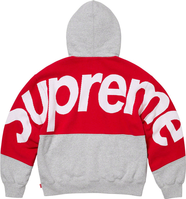 Supreme Big Logo Jacquard Hooded Sweatshirt Heather Grey