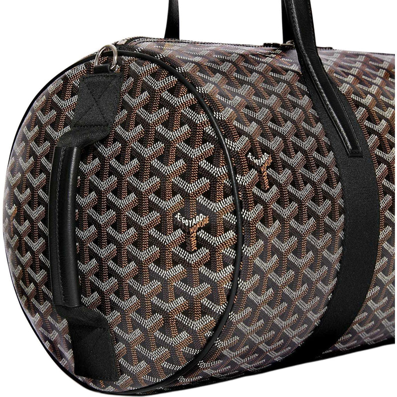 GOYARD Canvas With Calfskin Sports Travel Bag Unisex Black