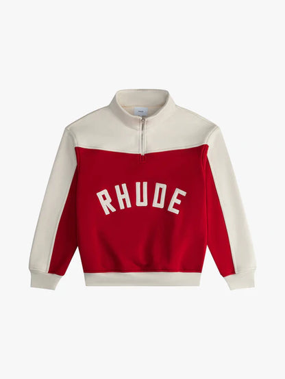 RHUDE CONTRAST QUARTER-ZIP VARSITY