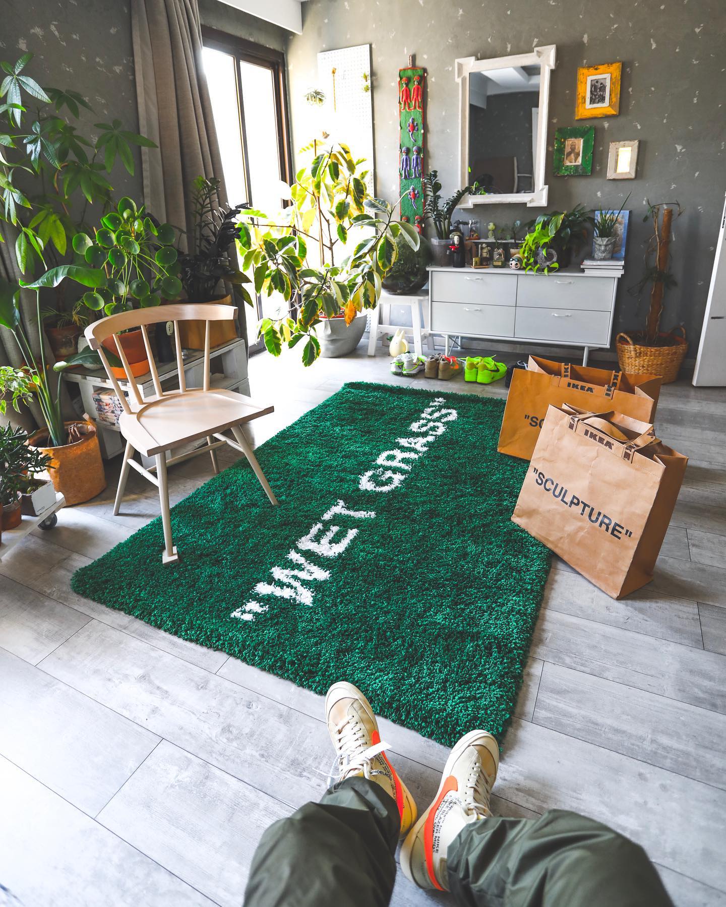 Virgil Abloh x IKEA MARKERAD "WET GRASS" Rug Green