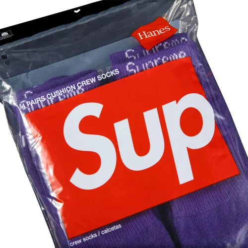 Supreme Hanes Crew Socks (2 Pack) Purple