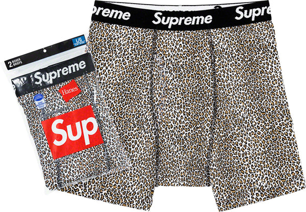 Supreme Hanes Leopard Boxer Briefs (2 Pack) Leopard