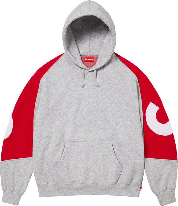 Supreme Big Logo Jacquard Hooded Sweatshirt Heather Grey