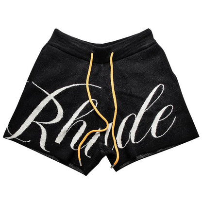 Short Rhude Knit Logo 'Noir/Crème'