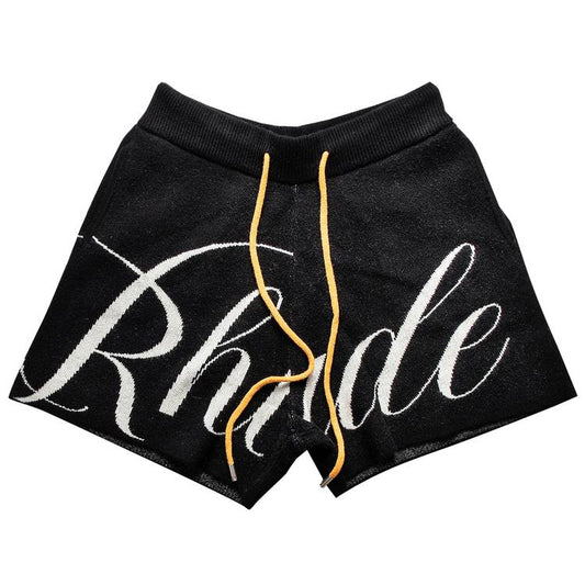 Rhude Knit Logo Short 'Black/Creme'