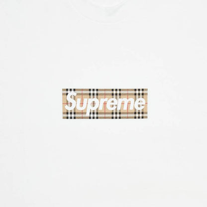 Supreme x Burberry Box Logo Tee 'White'