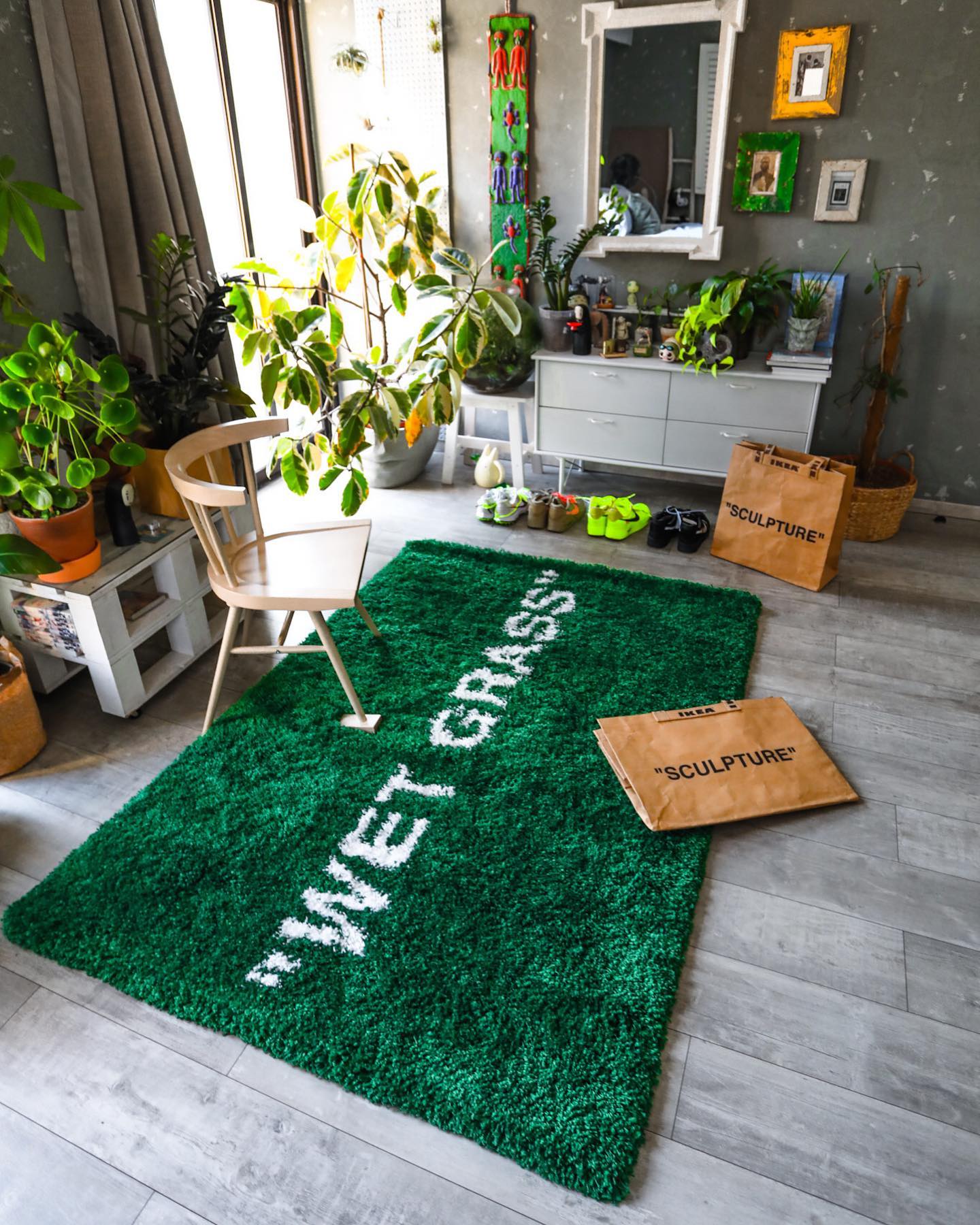 Virgil Abloh x IKEA MARKERAD "WET GRASS" Rug Green