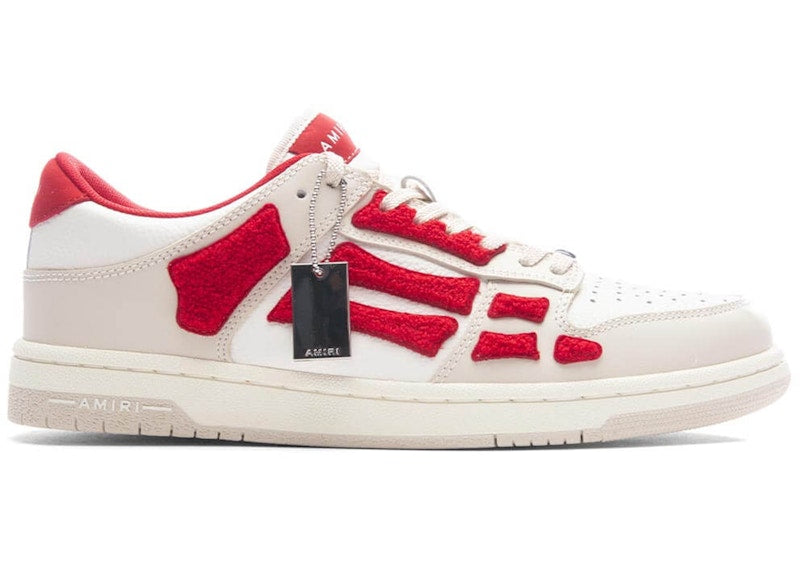 AMIRI Skel Top Low Blanc Rouge Chenille 