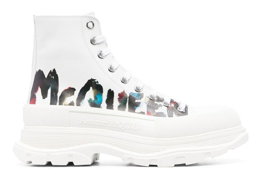 Alexander McQueen Tread Slick Boot Graffiti White Multiple colors 