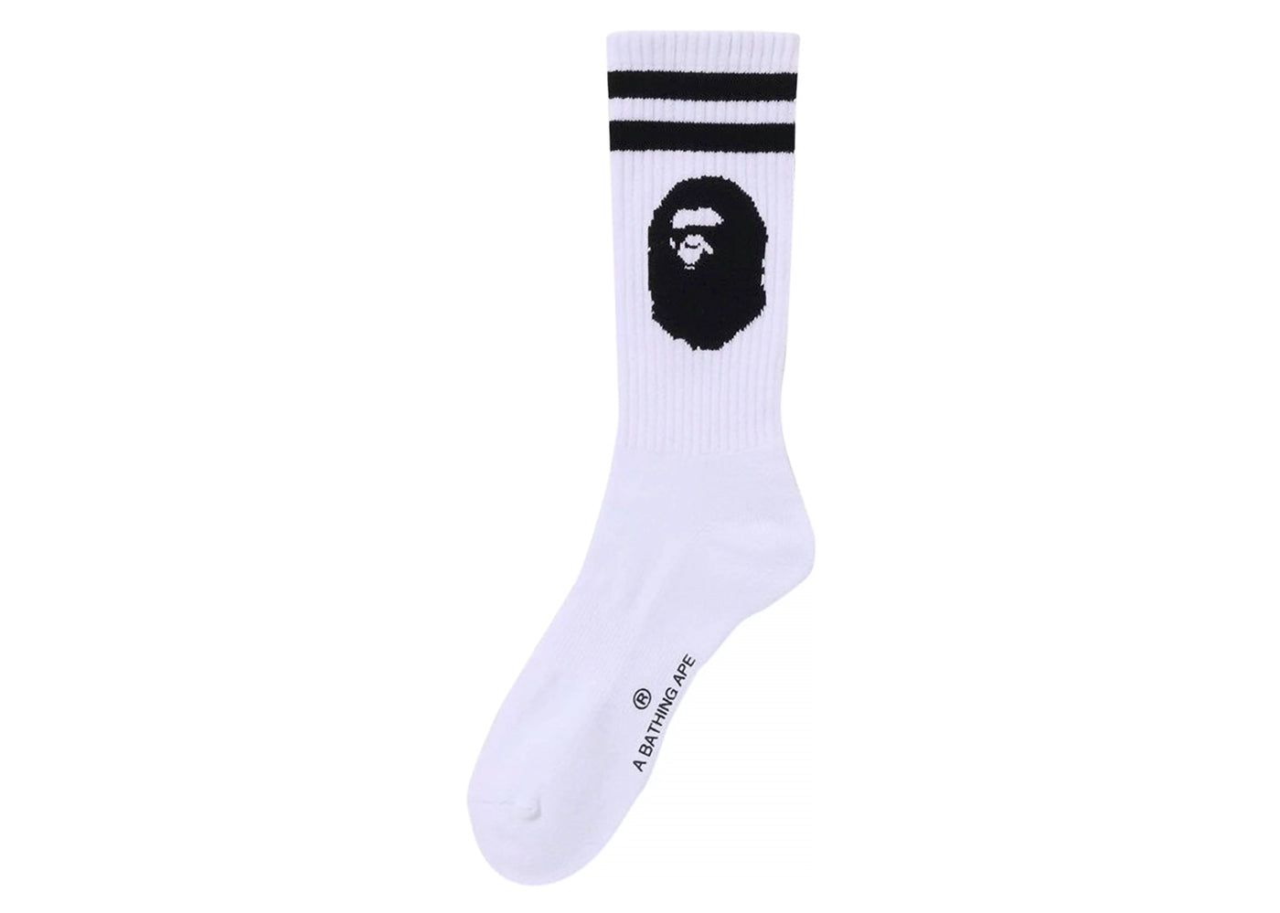 BAPE Ape Head Line Socks White/Black