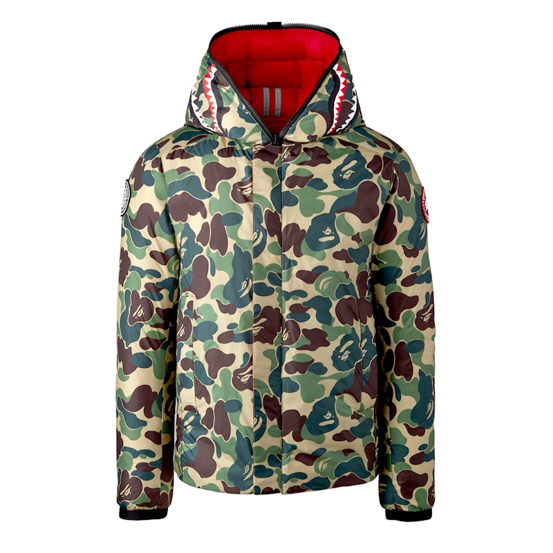 BAPE x Canada Goose x Concepts Crofton Shark Hoodie Red/ABC Camo