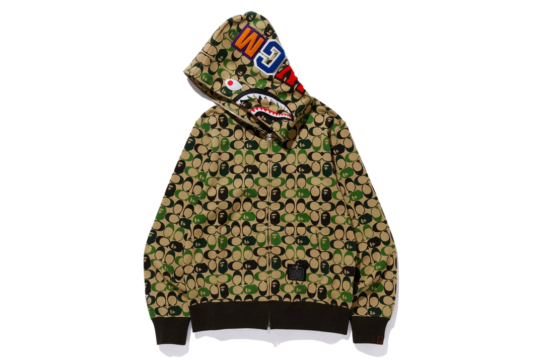 BAPE x Coach Shark Full Zip Hoodie Beige