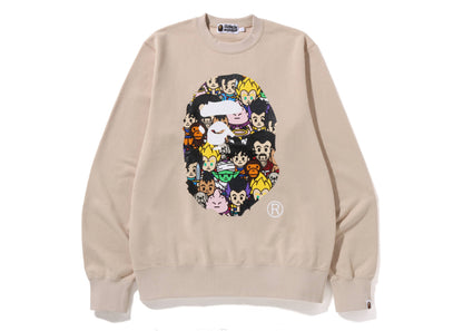 Sweat-shirt à col rond BAPE x Dragon Ball Z Ape Head Beige 