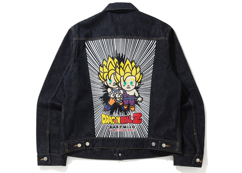 BAPE x Dragon Ball Z Baby Milo Big Ape Head Denim Jacket Indigo
