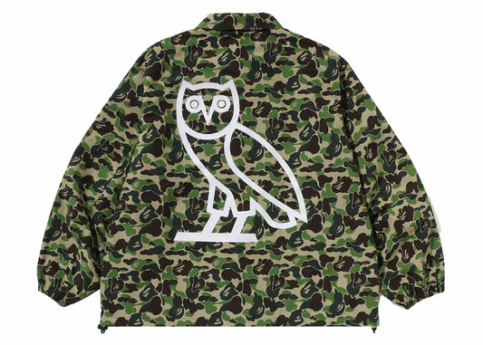 BAPE x OVO ABC Camo Coach Veste Vert 