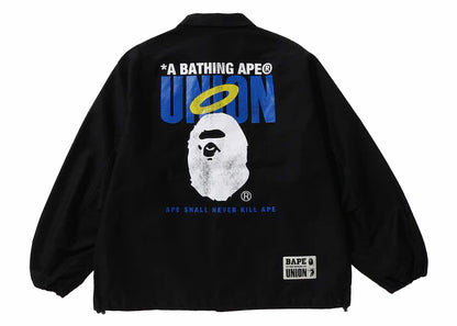 BAPE x Union Veste d'entraîneur teintée par pigments Noir 