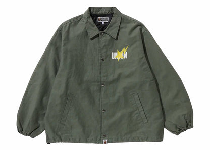 Veste d'entraîneur teinte pigmentée BAPE x Union Olivedrab 