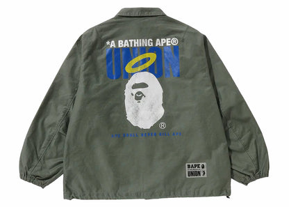 BAPE x Union Pigment Dyed Coach Jacket Olivedrab 