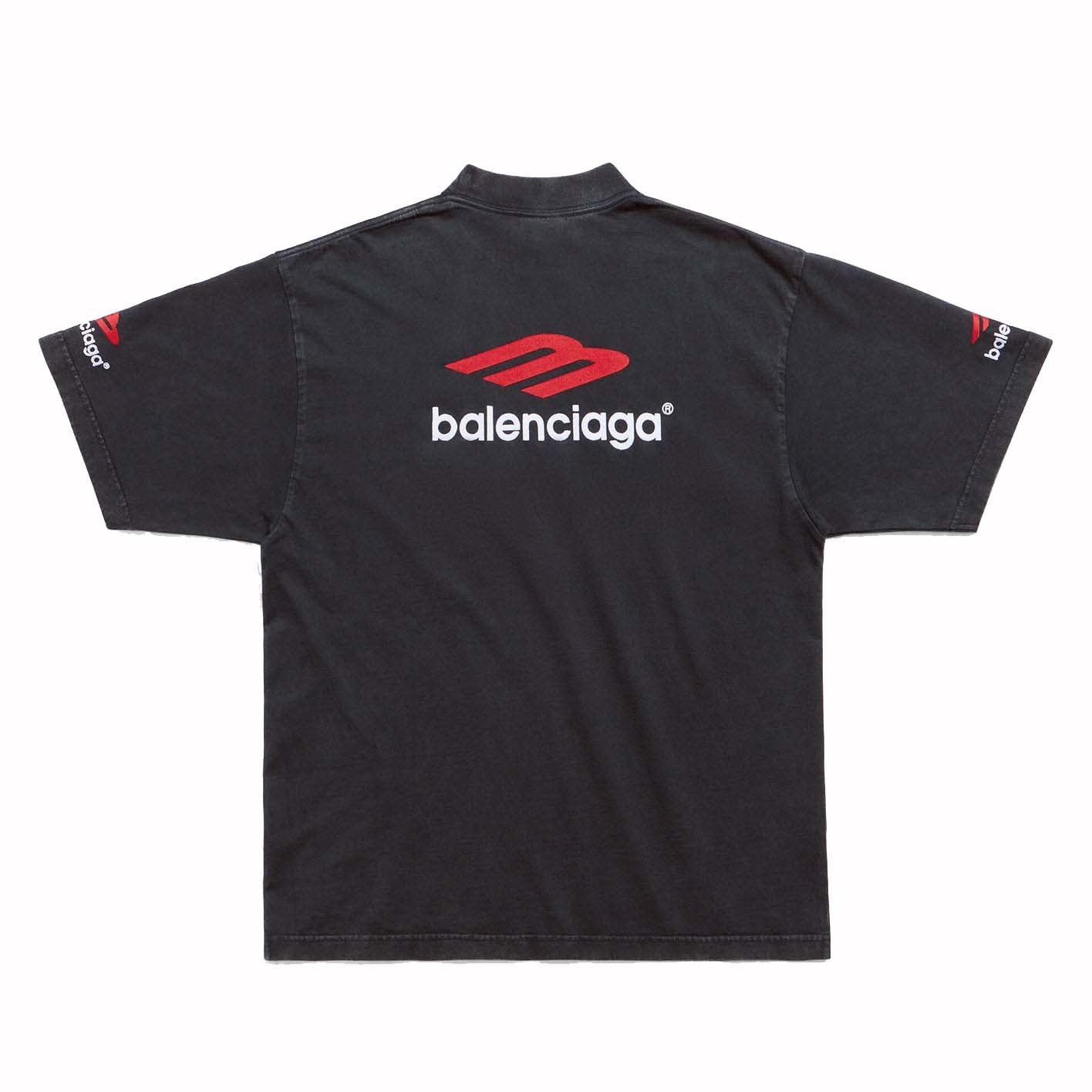 Balenciaga 3B Sports Icon T shirt Black Red White