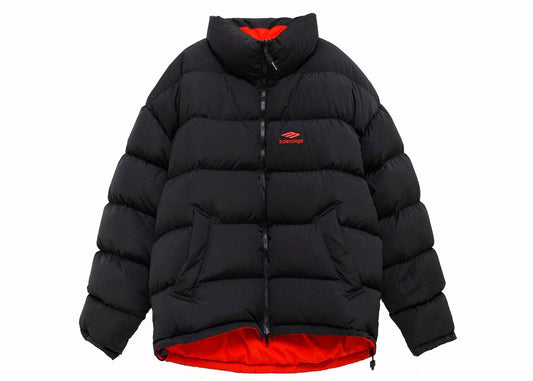 Balenciaga Cocoon Kick Puffer Jacket Black/Red