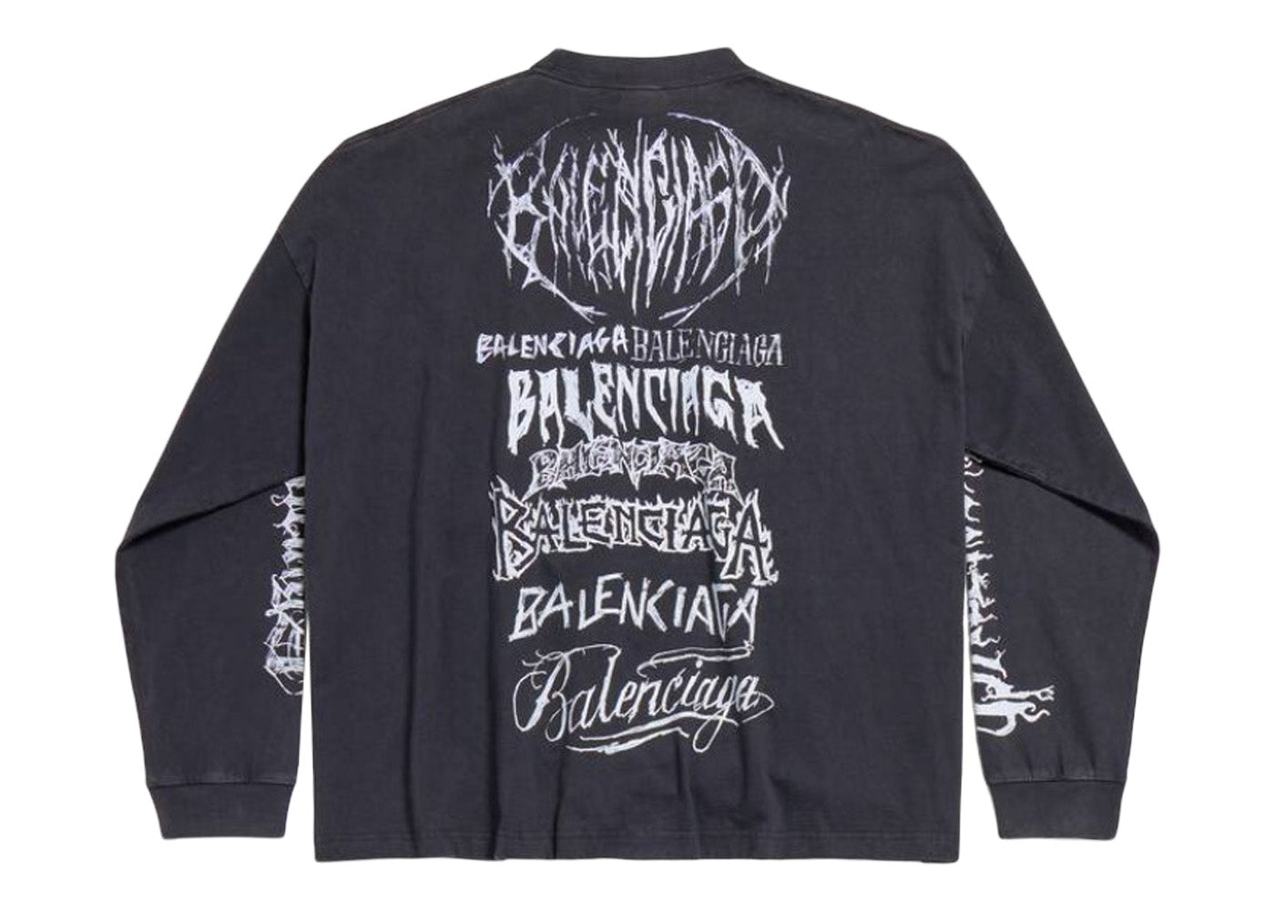 Balenciaga DIY Metal Longsleeve Medium Fit T-Shirt Black/White